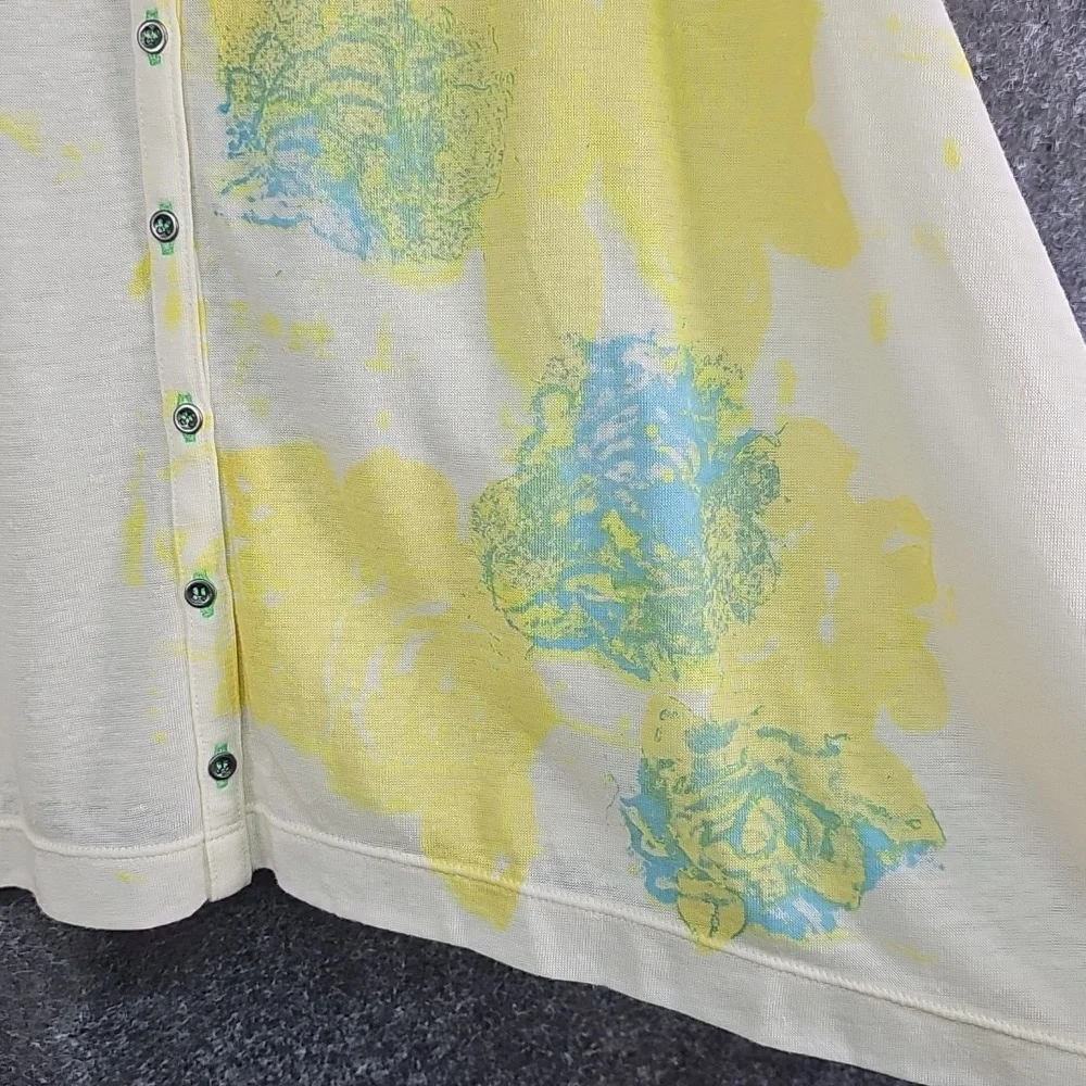 Vintage 2000's Free People Tank Top, Cream Yellow Floral, Size Medium NEW - Picture 2 of 10